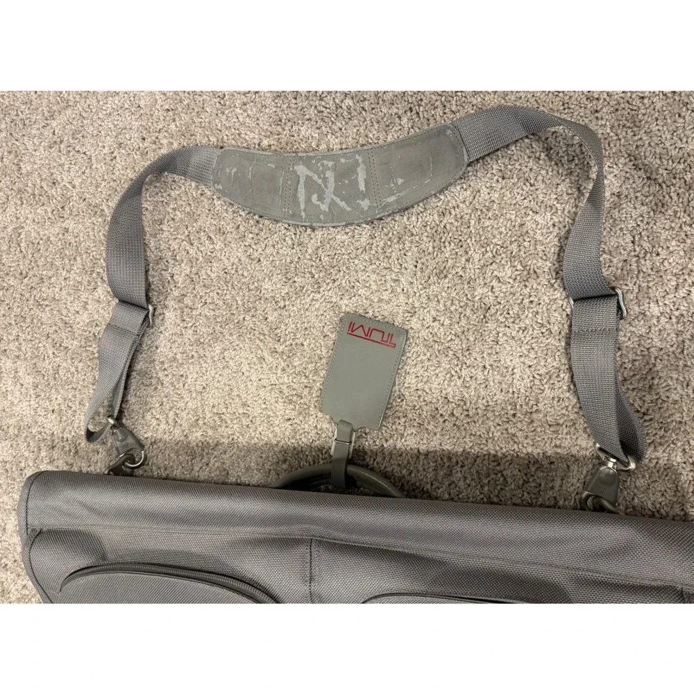 Tumi Alpha Grey Ballistic Nylon Tri-Fold Garment Bag Travel Suit Carrier Luggage